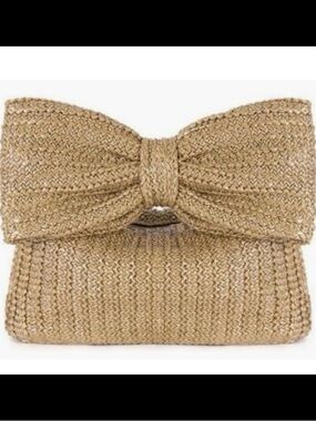 🆕- Woven Bow Raffia Summer Clutch Bag